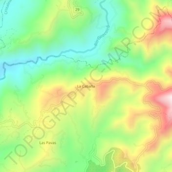 La Cabaña topographic map, elevation, terrain