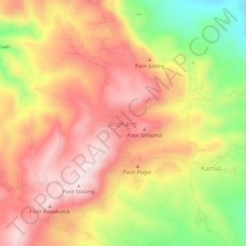 Jingkang topographic map, elevation, terrain