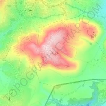 Maroun Al Ras topographic map, elevation, terrain