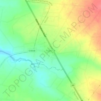Ngeria topographic map, elevation, terrain