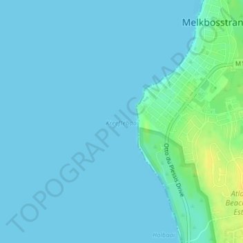 Kreeftebaai topographic map, elevation, terrain