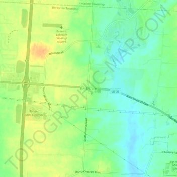 Berkshire topographic map, elevation, terrain