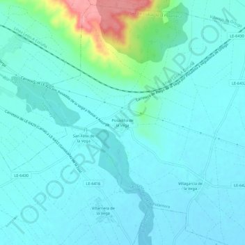 Posadilla de la Vega topographic map, elevation, terrain