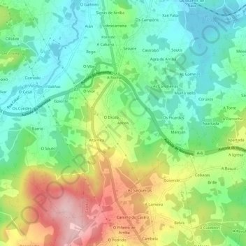 Anceis topographic map, elevation, terrain