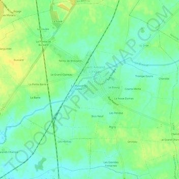 Les Fresnes topographic map, elevation, terrain