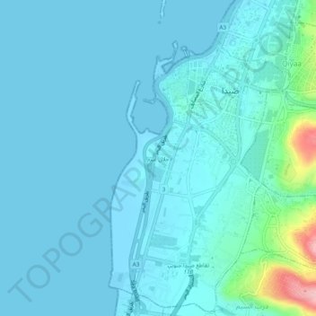 Jlall Aairam topographic map, elevation, terrain