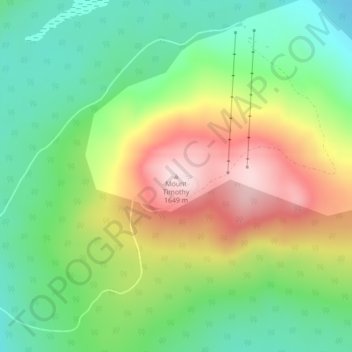 Mount Timothy topographic map, elevation, terrain