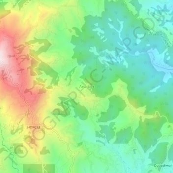Anaikot topographic map, elevation, terrain