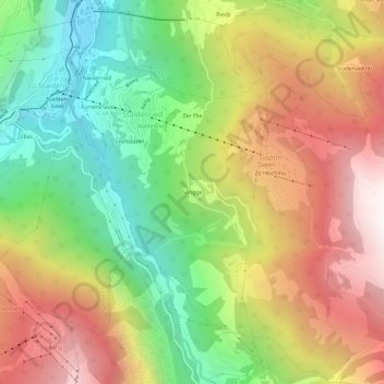 Sengge topographic map, elevation, terrain