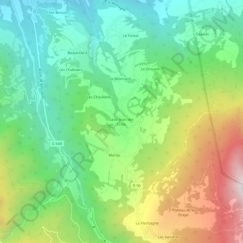 Saint-Jean des Crots topographic map, elevation, terrain