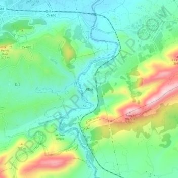 Alboi topographic map, elevation, terrain