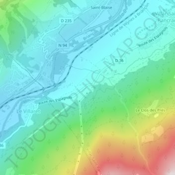 Saint-Jean topographic map, elevation, terrain