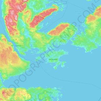 Berry Island topographic map, elevation, terrain