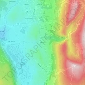 Mélogne topographic map, elevation, terrain