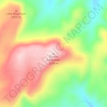 Tucson Mountain topographic map, elevation, terrain