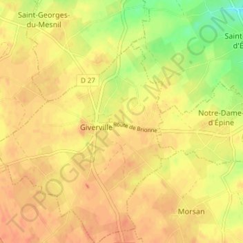 Le Calvaire topographic map, elevation, terrain