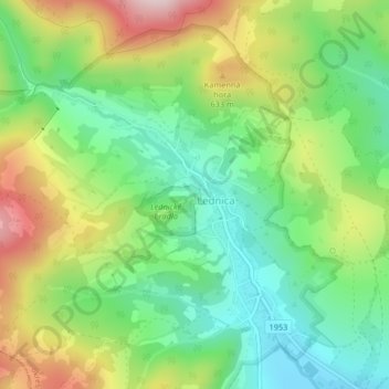 Lednica topographic map, elevation, terrain