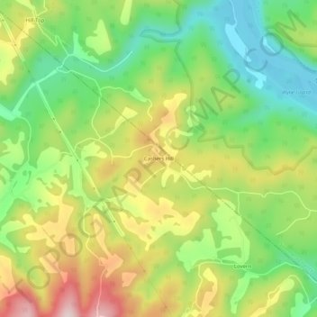 Cashers Hill topographic map, elevation, terrain
