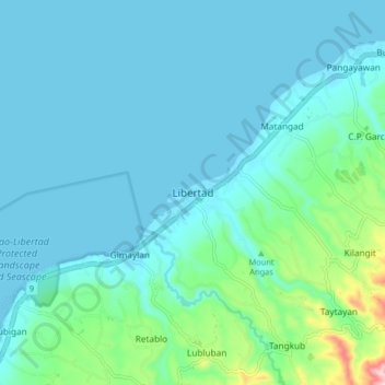 Libertad topographic map, elevation, terrain