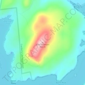 Bear Mountain topographic map, elevation, terrain
