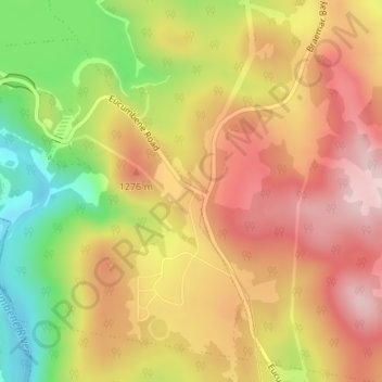Eucumbene Cove topographic map, elevation, terrain
