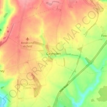 Calmsden topographic map, elevation, terrain
