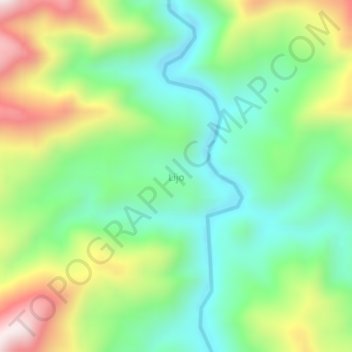 Lijo topographic map, elevation, terrain