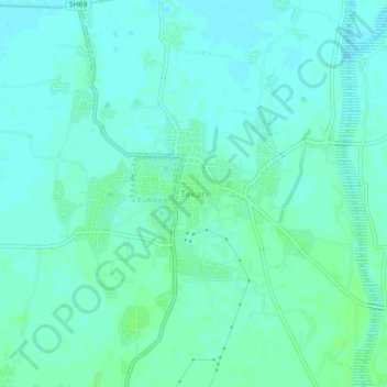 Tekari topographic map, elevation, terrain