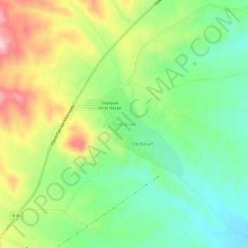 Dashkesen topographic map, elevation, terrain