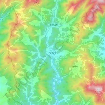 Baoxi topographic map, elevation, terrain