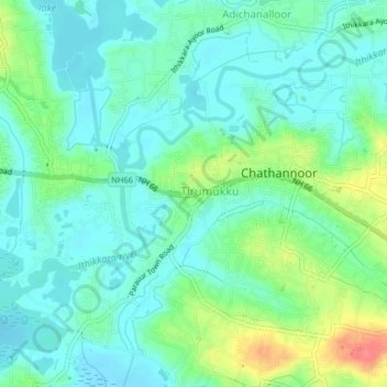 Adichanallur topographic map, elevation, terrain