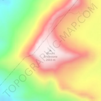 Mount Shepstone topographic map, elevation, terrain