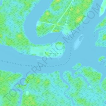 Amamapare topographic map, elevation, terrain