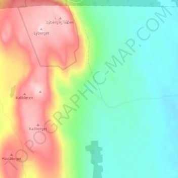Öjs-Lyberget topographic map, elevation, terrain