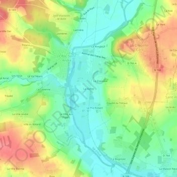 La Vallée topographic map, elevation, terrain