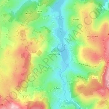 L'Huis Bargeot topographic map, elevation, terrain