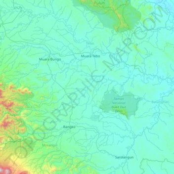 Tabir Ilir topographic map, elevation, terrain