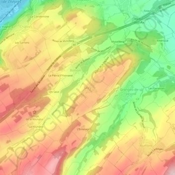 Seiry topographic map, elevation, terrain