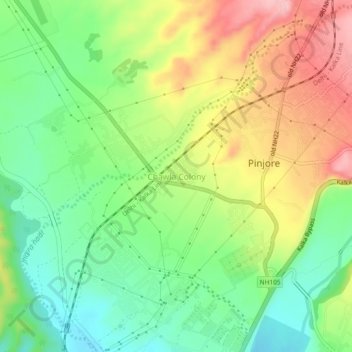 Chawla Colony topographic map, elevation, terrain