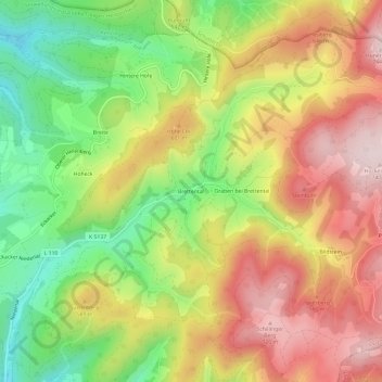 Brettental topographic map, elevation, terrain