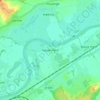 Haute-Ham topographic map, elevation, terrain