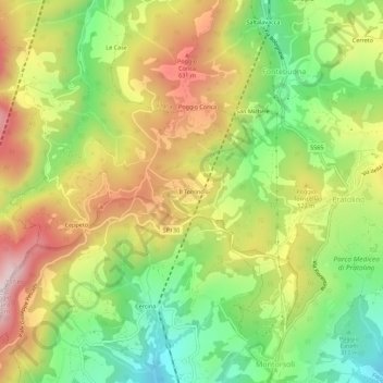 Il Torrino topographic map, elevation, terrain