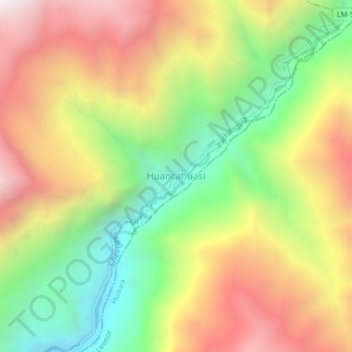 Huancahuasi topographic map, elevation, terrain