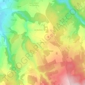 Bunlay topographic map, elevation, terrain