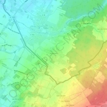 Foncenex topographic map, elevation, terrain