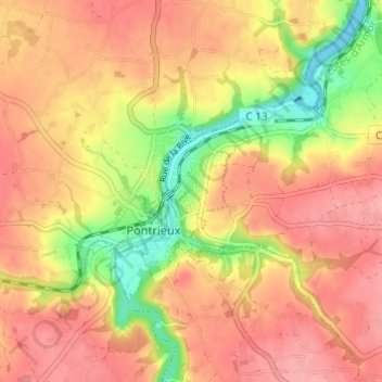 Guelzic topographic map, elevation, terrain