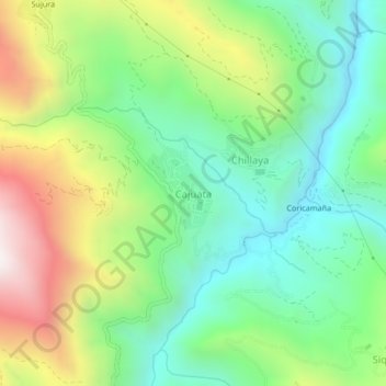 Cajuata topographic map, elevation, terrain