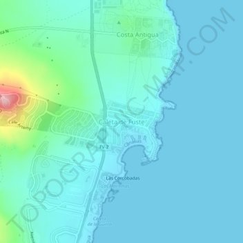 Caleta de Fuste topographic map, elevation, terrain