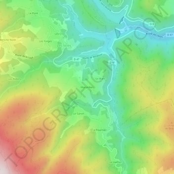 Marymbes topographic map, elevation, terrain