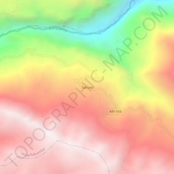 Sacsay topographic map, elevation, terrain